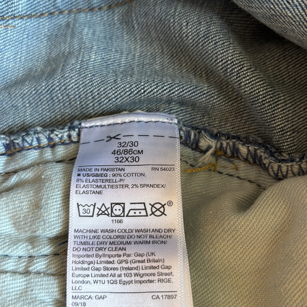 Gap High Rise Blue Denim Jeans 32/30 - Picture 7 of 7